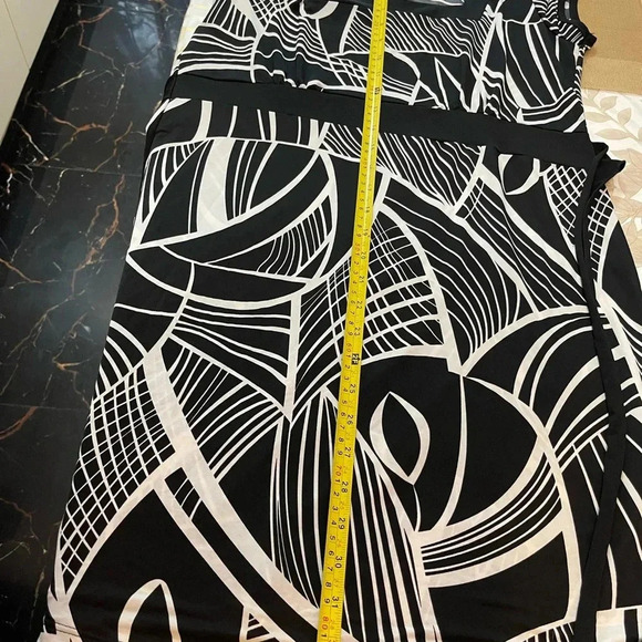 Vintage Majora Blouse Top/ Mini Dress Size XL ( Fits For M/ L) Black&white Belt - Picture 4 of 5